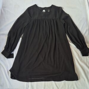 H&M Black Pleated Bib Collar Tunic
